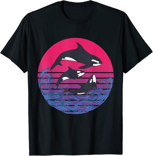 Orca Killer Whale Retro For Men Women Boys & Girls T-Shirt