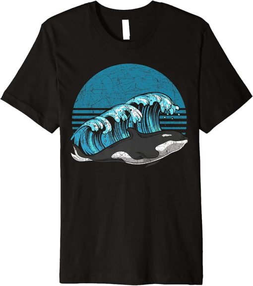 Retro Ocean Animal Killer Whale Orca Premium T-Shirt